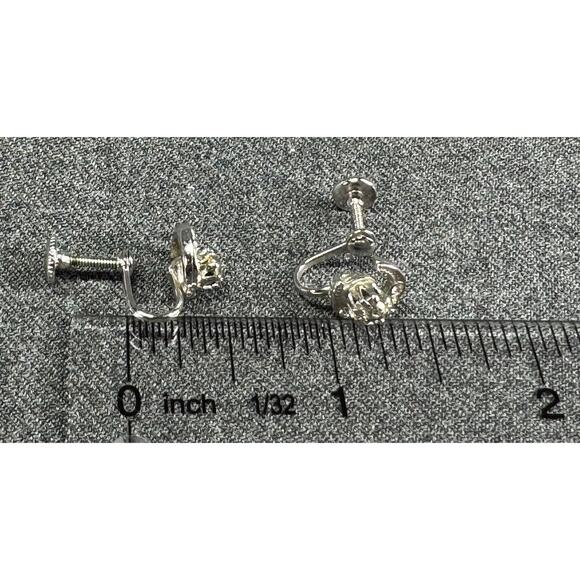 Vintage Crescent Moon and Star Rhinestone Screwback Earrings - Picture 4 of 6